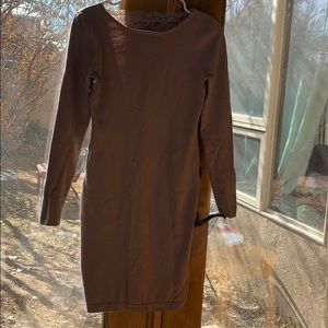 Fitted body con taupe dress with beautiful lace.